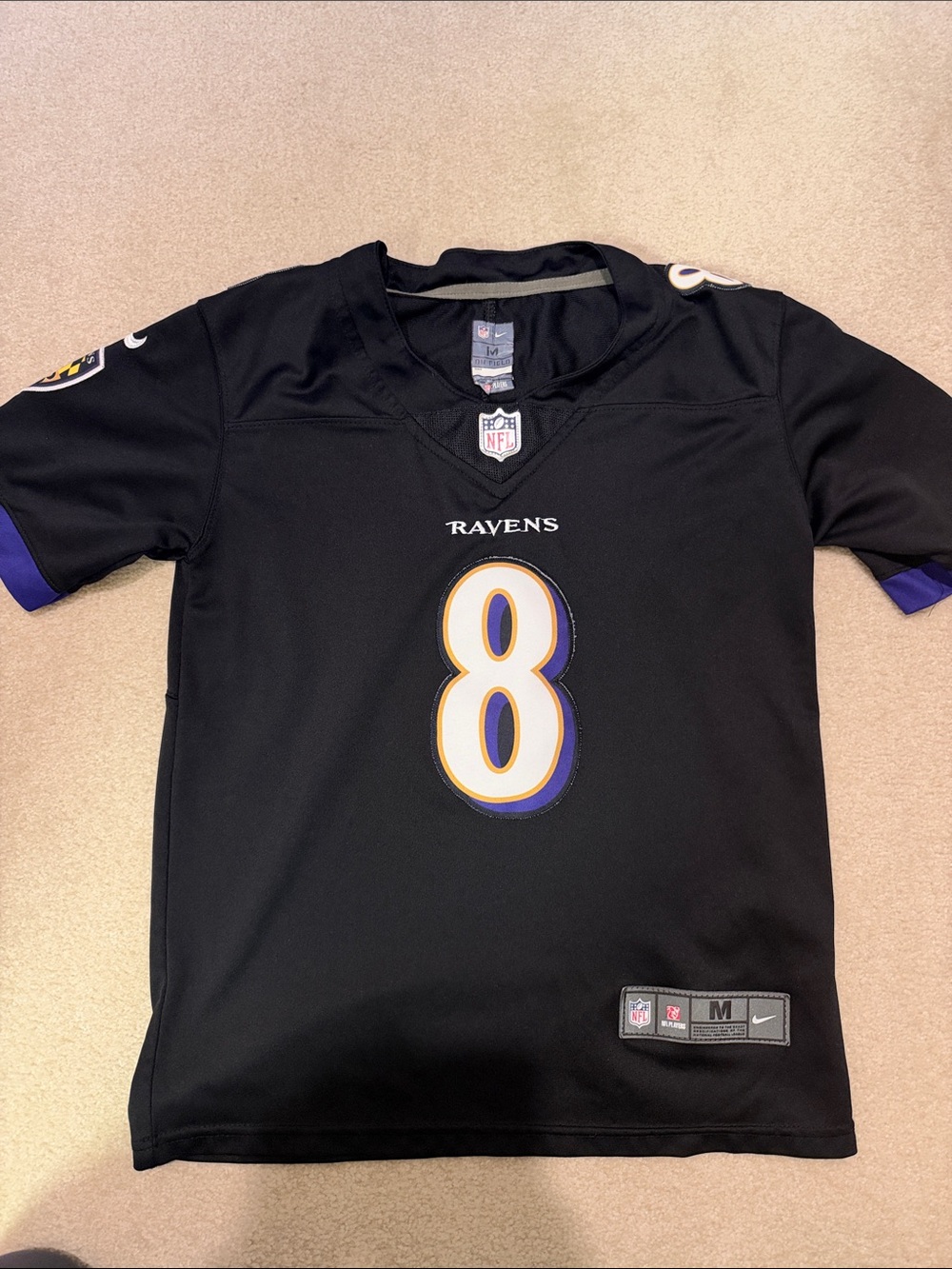 Nike Baltimore Ravens Kids Football Jersey - Black with Purple & White Accents